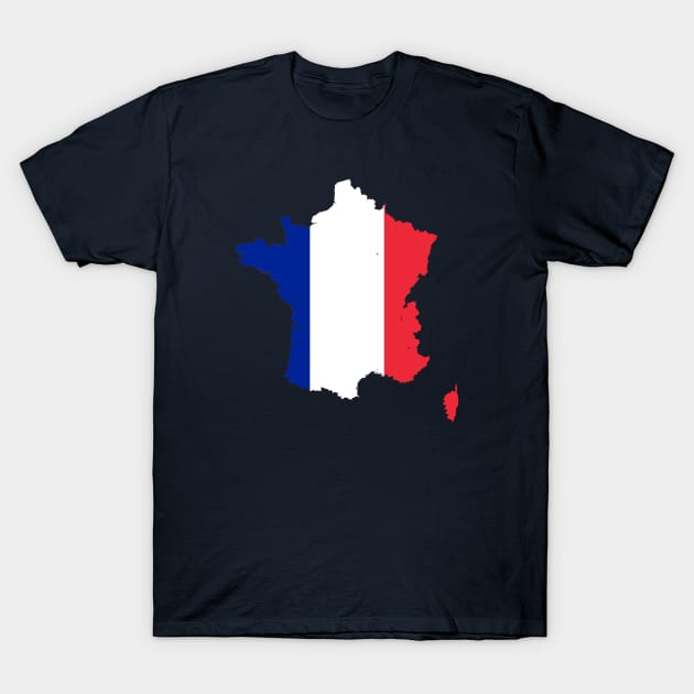 France Rugby Fan Drapeau Francais Flag Map T-Shirt by taiche